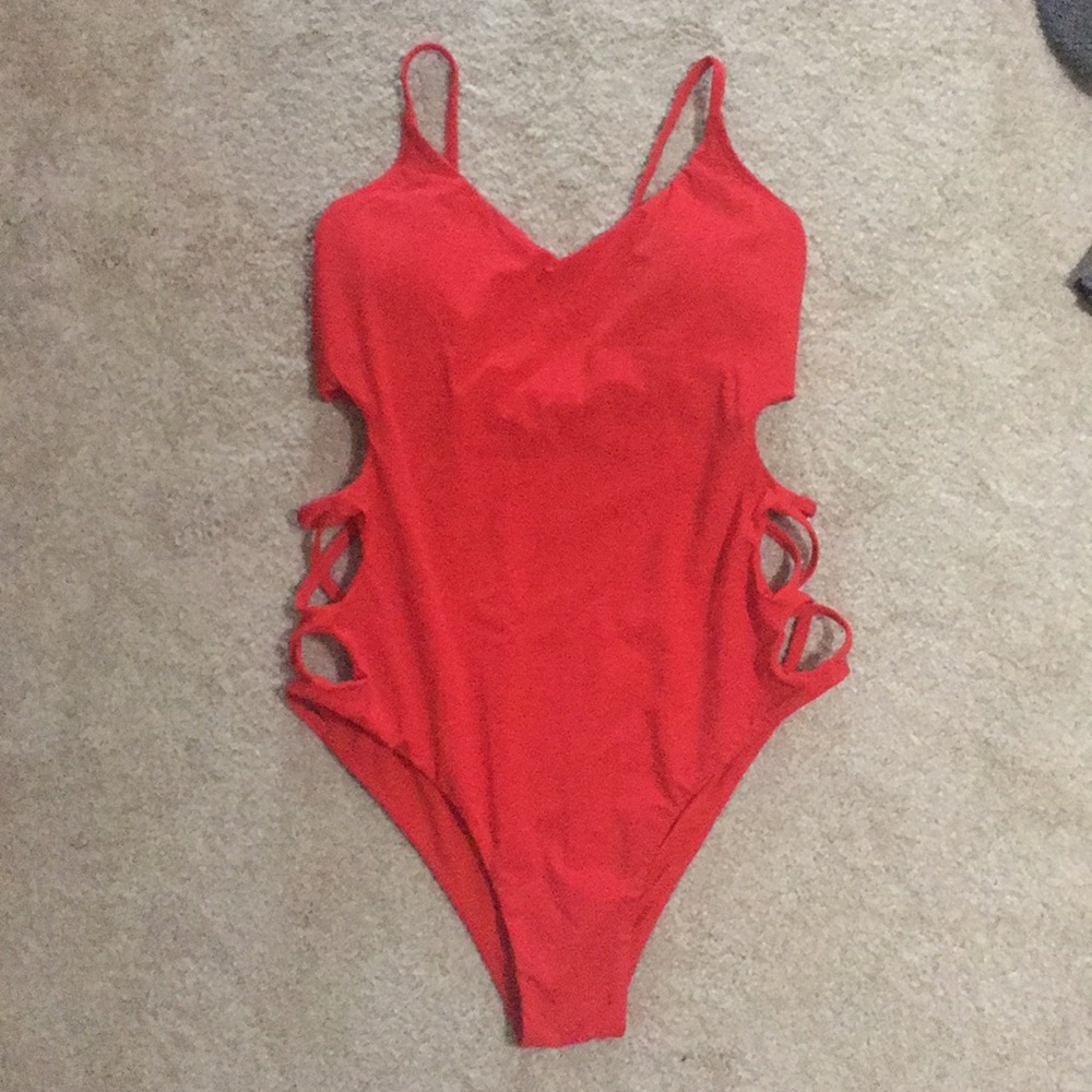 Red cutout one piece